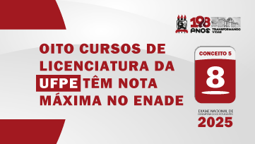 Oito cursos de licenciatura da UFPE têm nota máxima no Enade 2025
